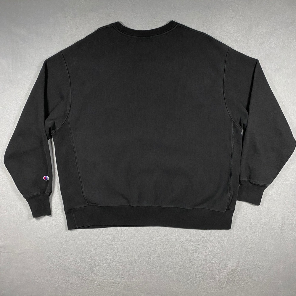 Champion Reverse Weave Sweatshirt Mens 2XL Black Iowa Hawkeyes 47 Crewneck - Picture 2 of 6